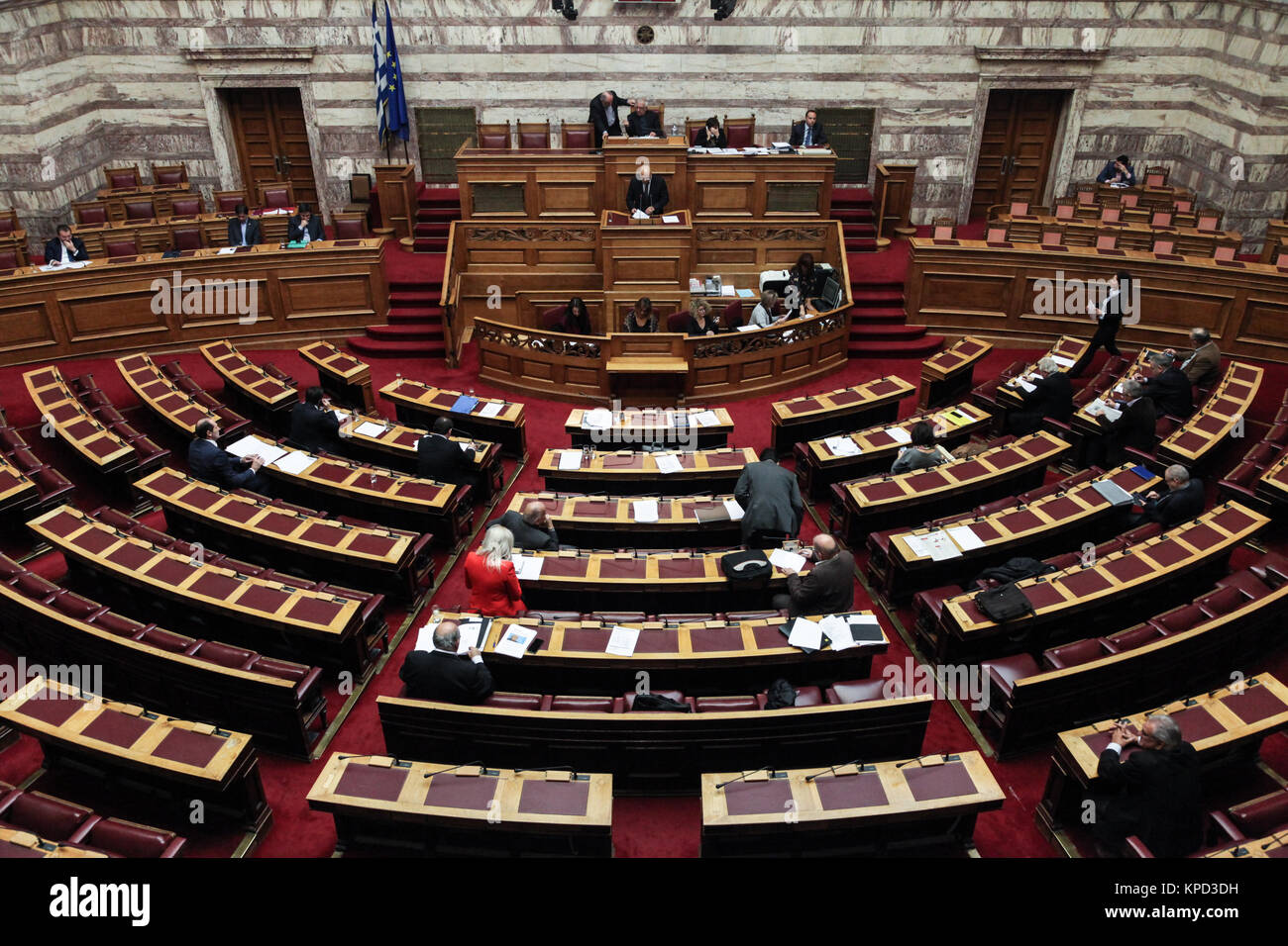 Im Plenarsaal des griechischen Parlaments, in Athen, Griechenland. Stockfoto