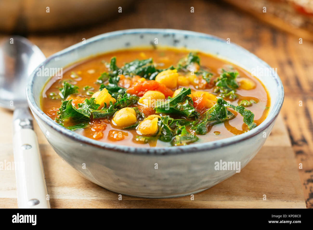 Marokkanische gewürzte Kichererbsen-Suppe Stockfoto