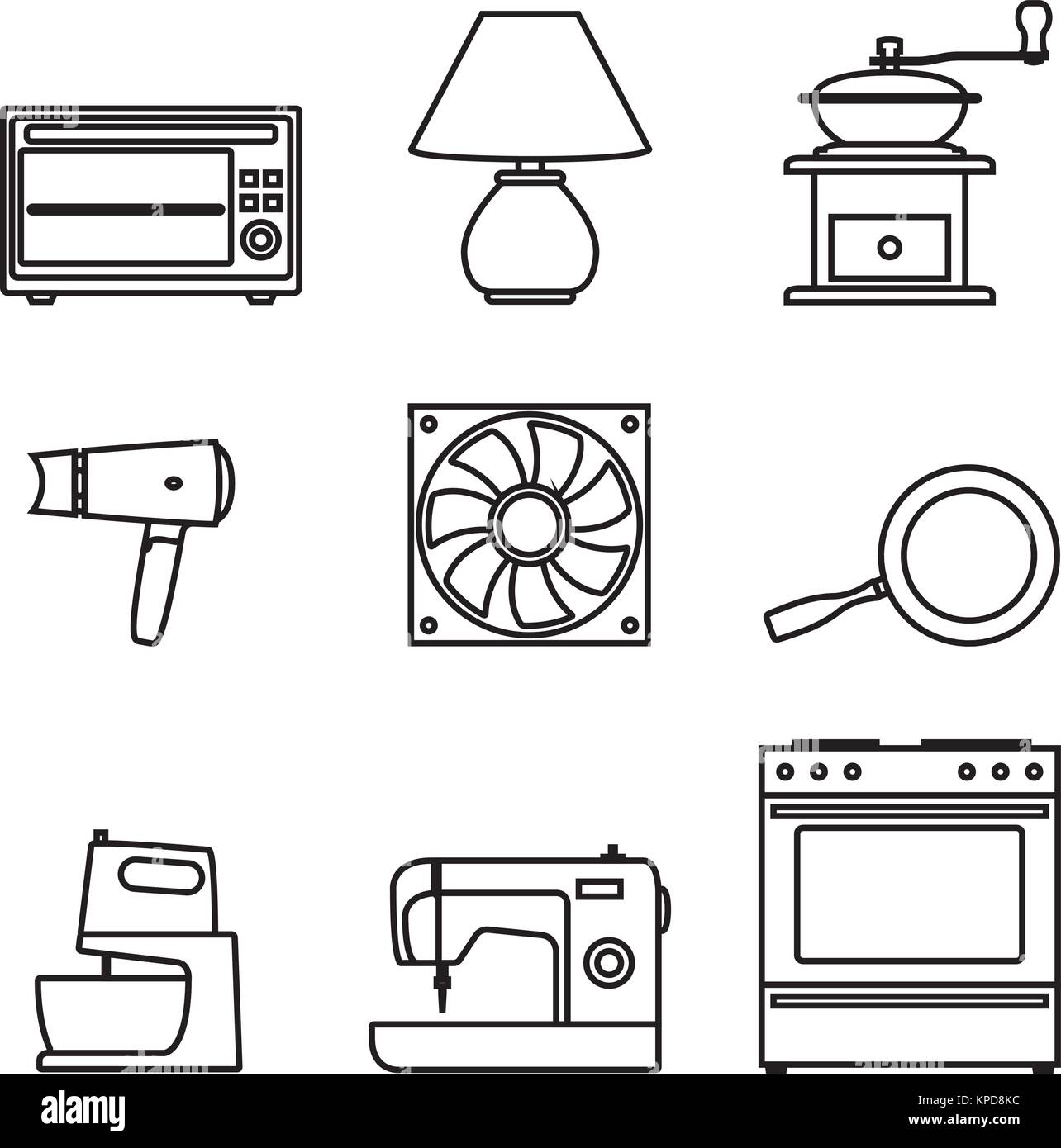 Home Appliance Vector Icons Stock Vektor