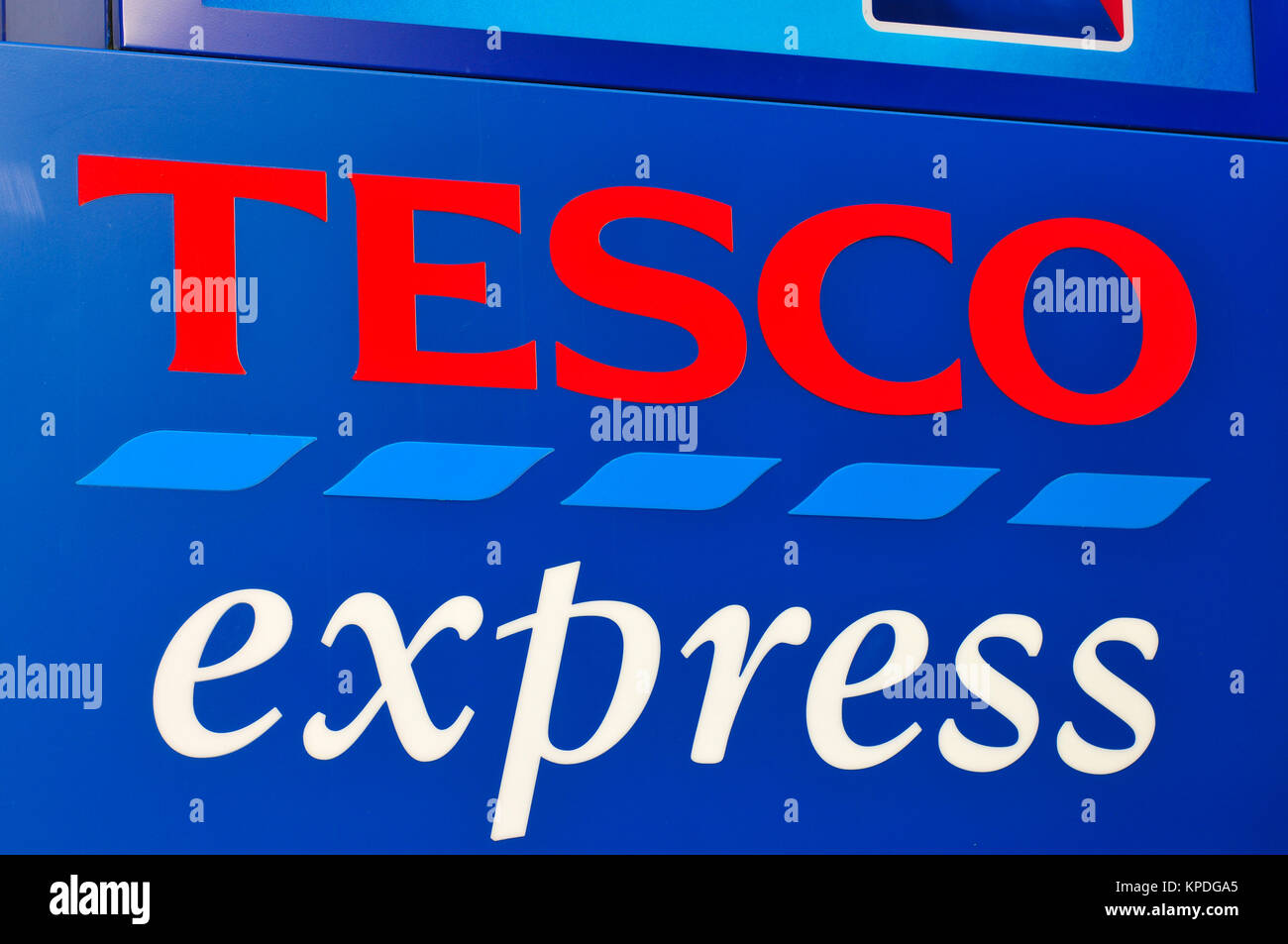 Tesco Express Marke und Logo Stockfoto