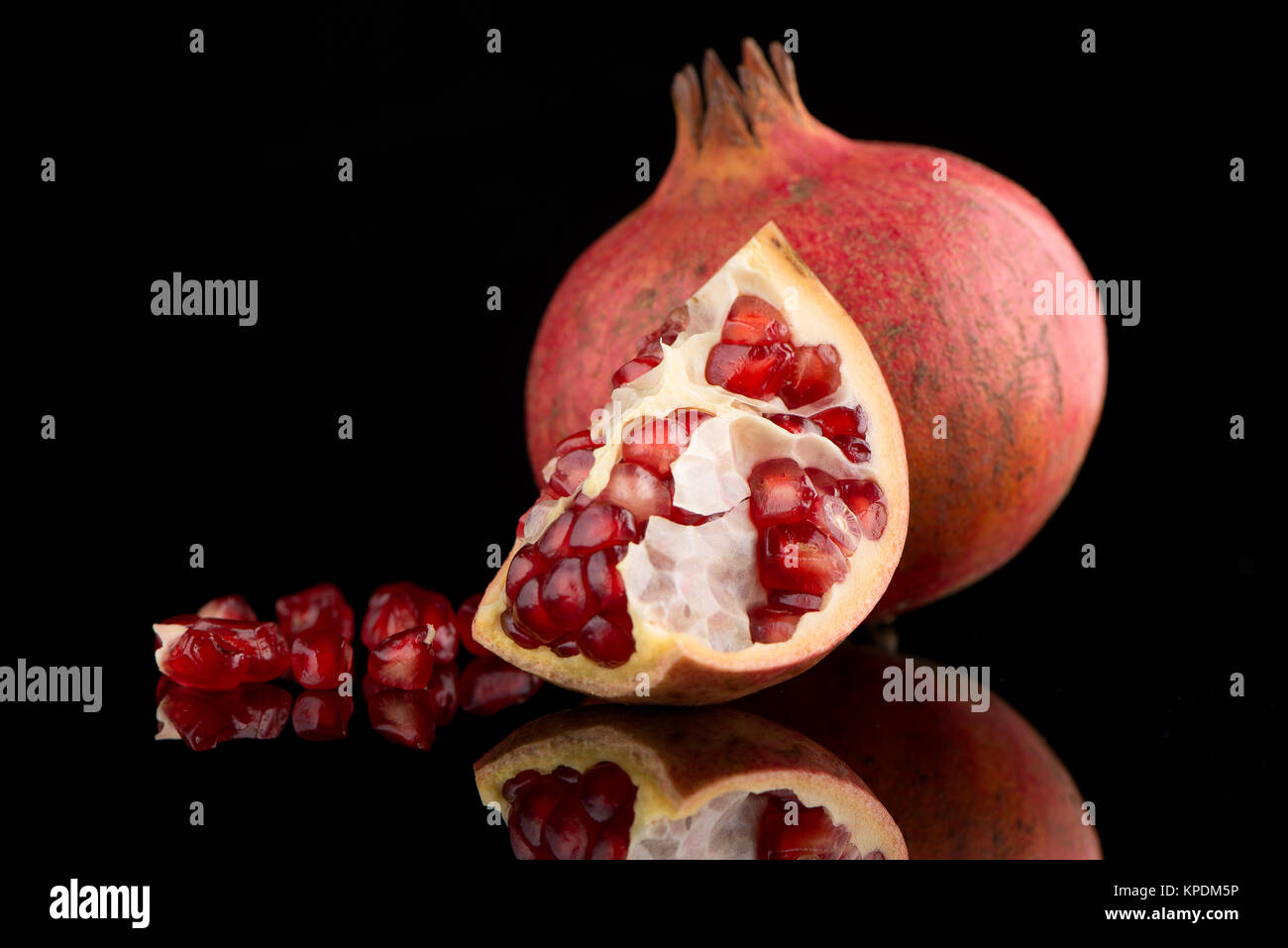 Reifer Granatapfel Obst Stockfoto