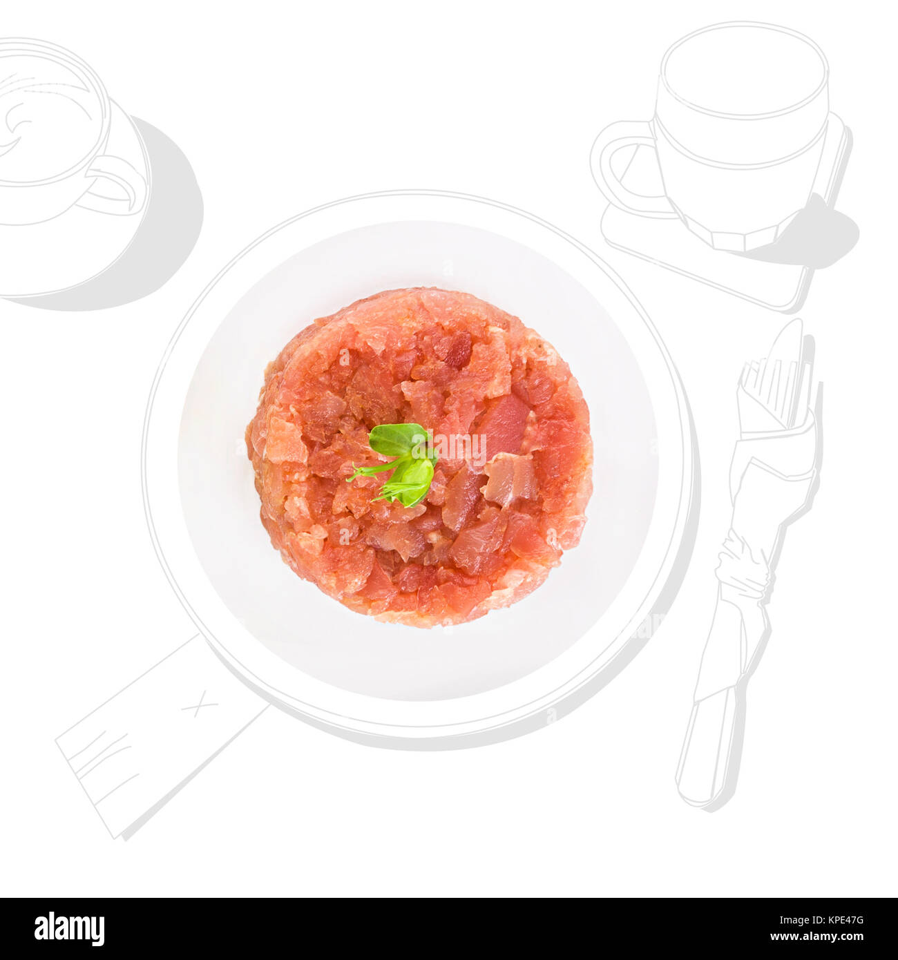 Köstlichen Lachs Tartare. Gourmet-Restaurants, exquisiten luxuriösen Gastronomie Hintergrund. Stockfoto