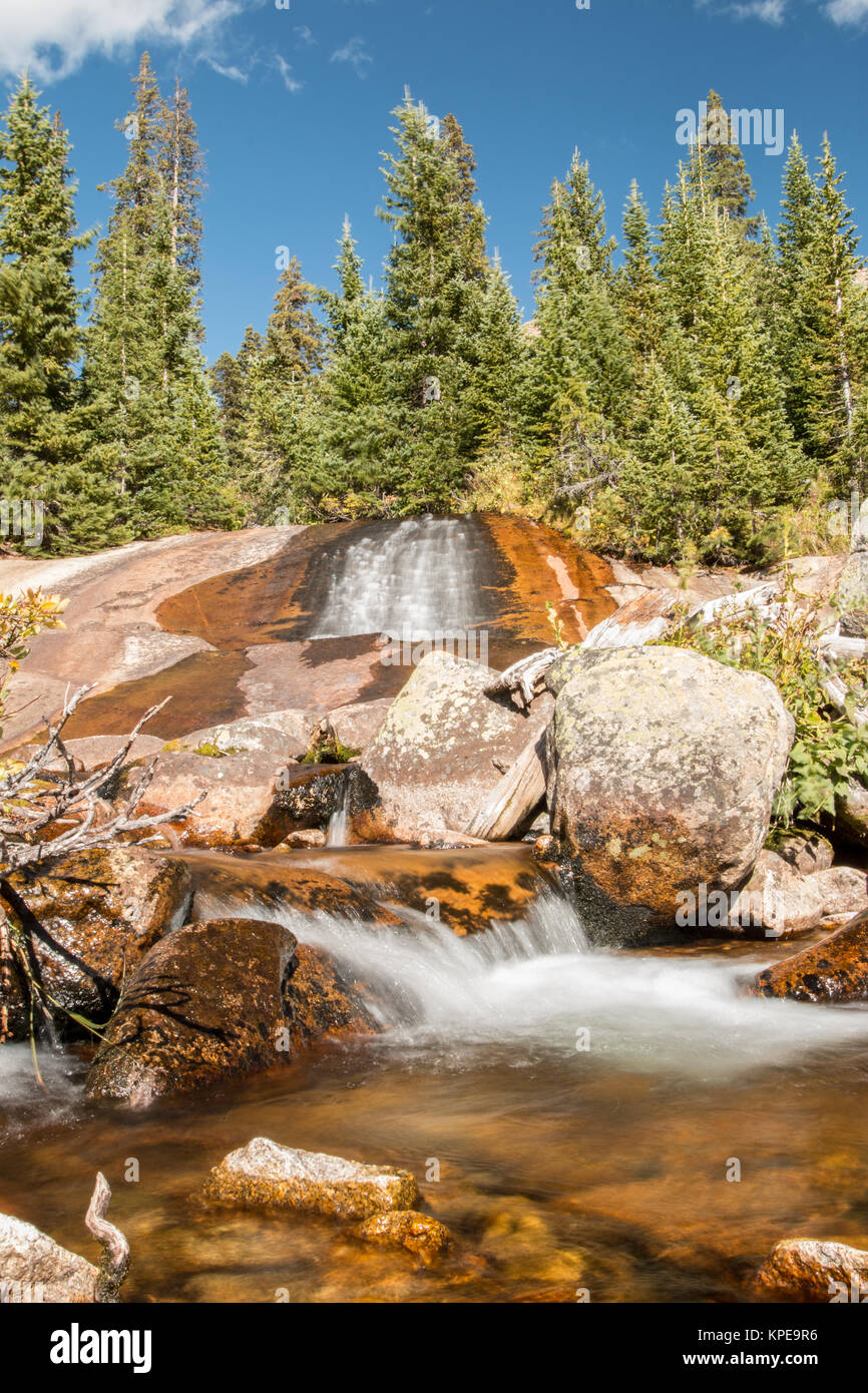 Hallett Creek Falls im Rocky Mountain National Park, Colorado Stockfoto