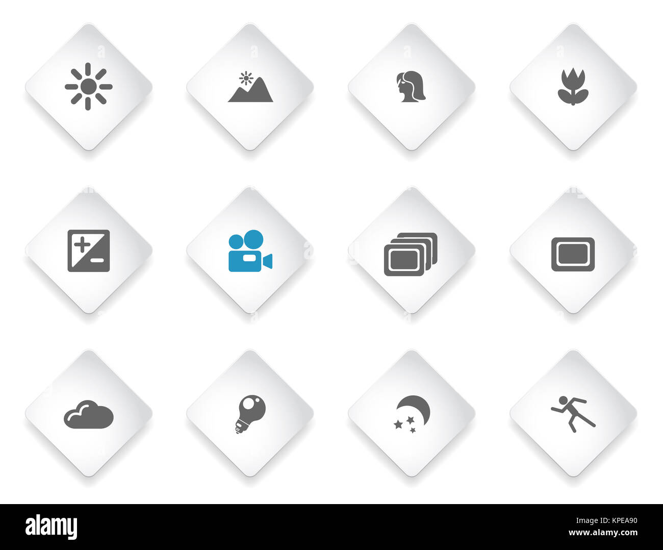 Modi des Foto-Silhouette-Icons Stockfoto