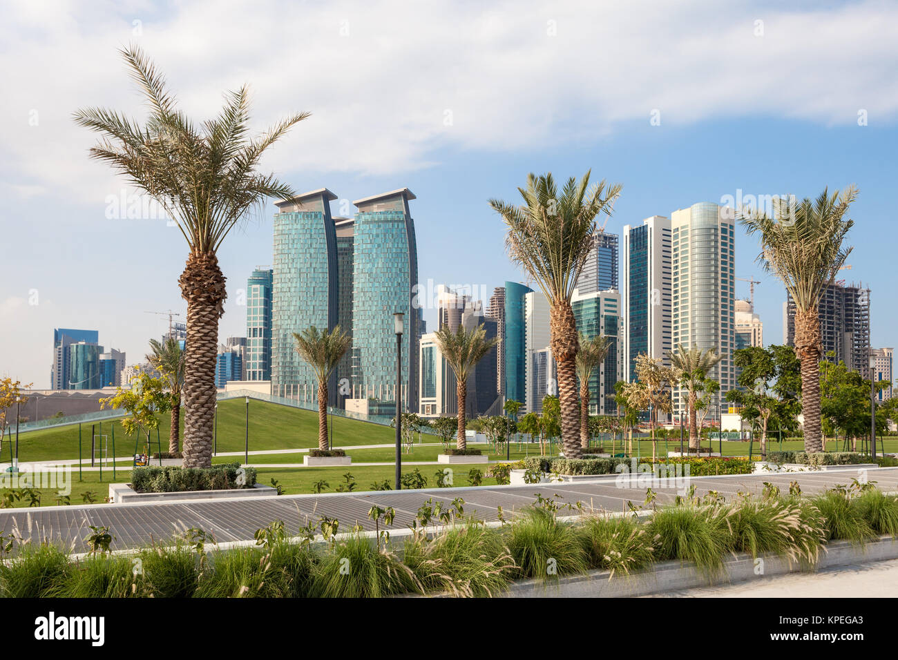 Park in der Stadt von Doha, Katar Stockfoto