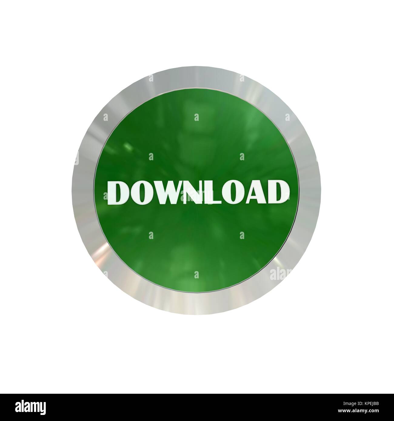 Download-Knopf rund - isoliert auf weiß Stockfoto