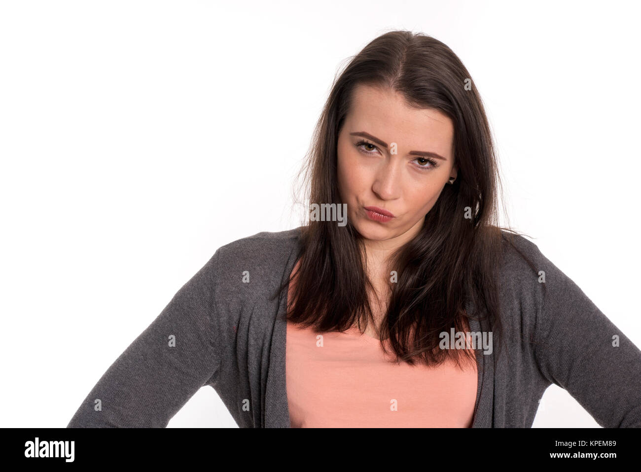 Frau Porträt ist wütend Stockfoto