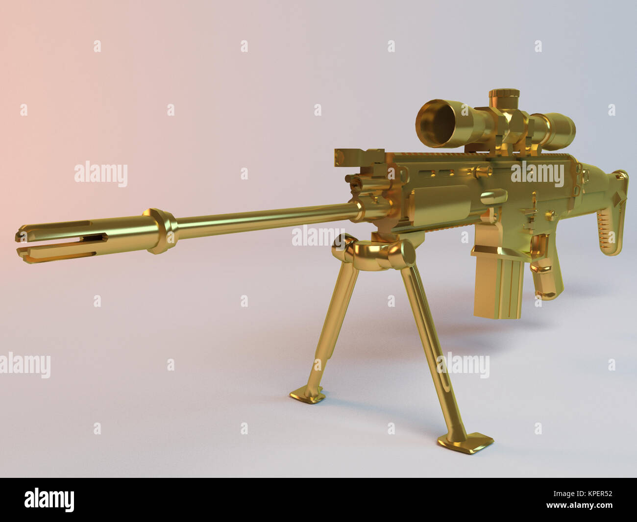 3D Golden Gun Stockfoto