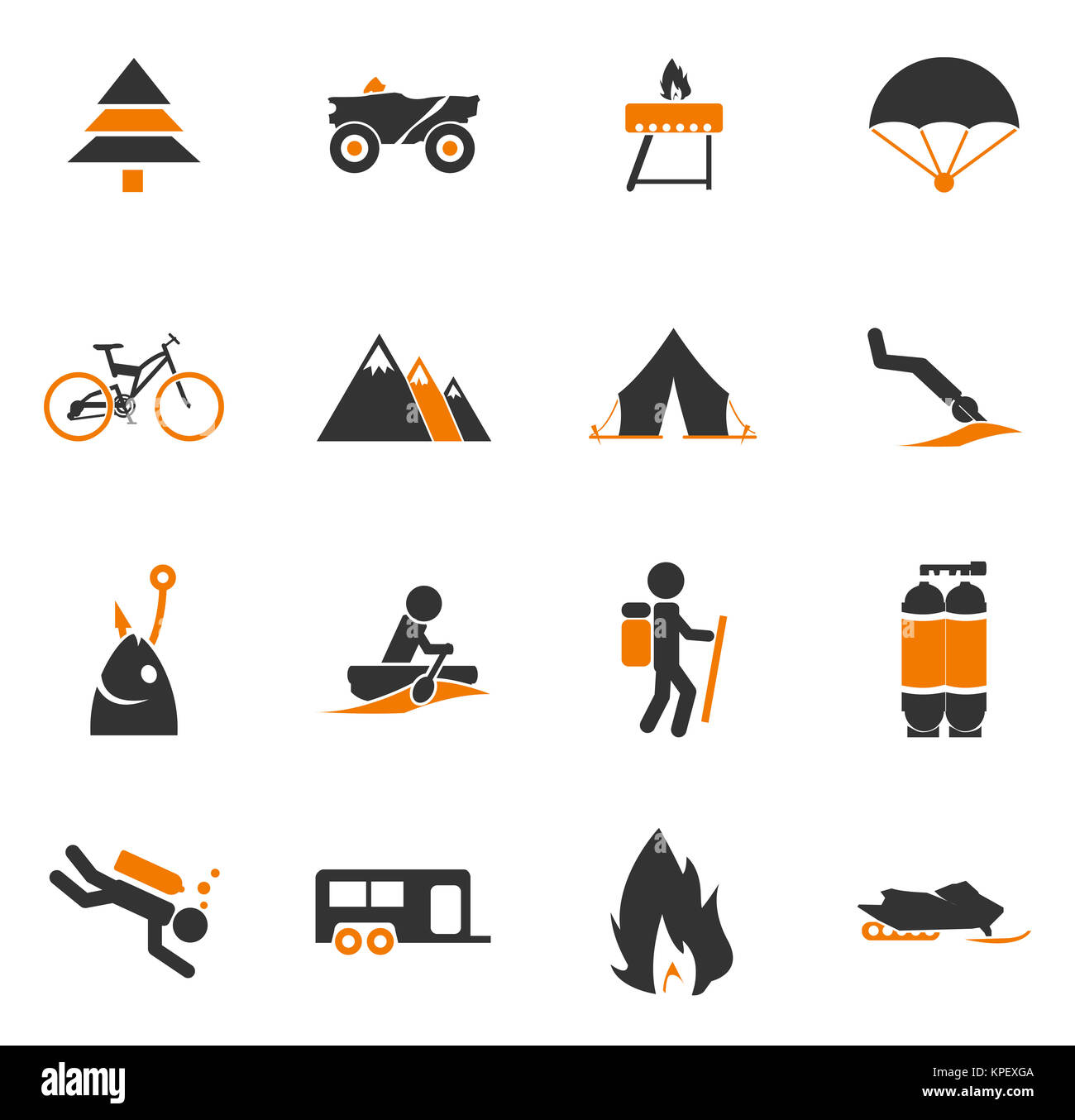 Aktive Erholung-Symbole Stockfoto