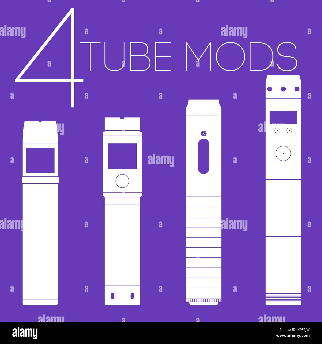 4 Mechanische mods Symbole gesetzt Stockfoto