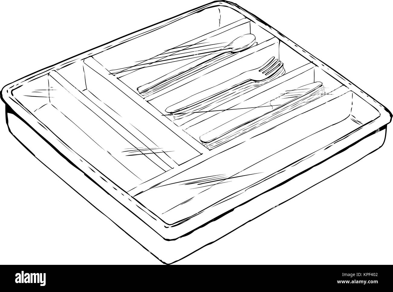 Essbesteck Fach mit Kunststoffabdeckung Stockfoto