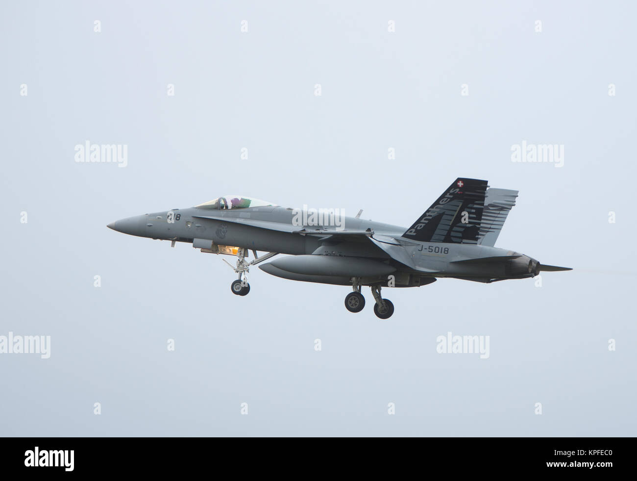 Swiss Air Force Mcdonnell Douglas F 18 C/A Hornet schnell Twin vierstrahligen Jet Fighter Aircraft. Auf 4 Woche Pilot Training. Stockfoto