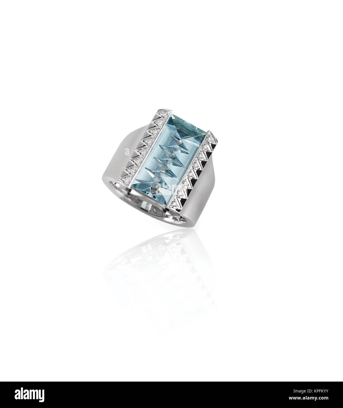 Light Blue Diamond fashion Ring Stockfoto