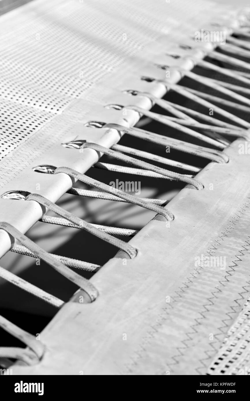 In Australien abstrakte Textur der Kunststoff Decke und Seil von einem Katamaran Stockfoto