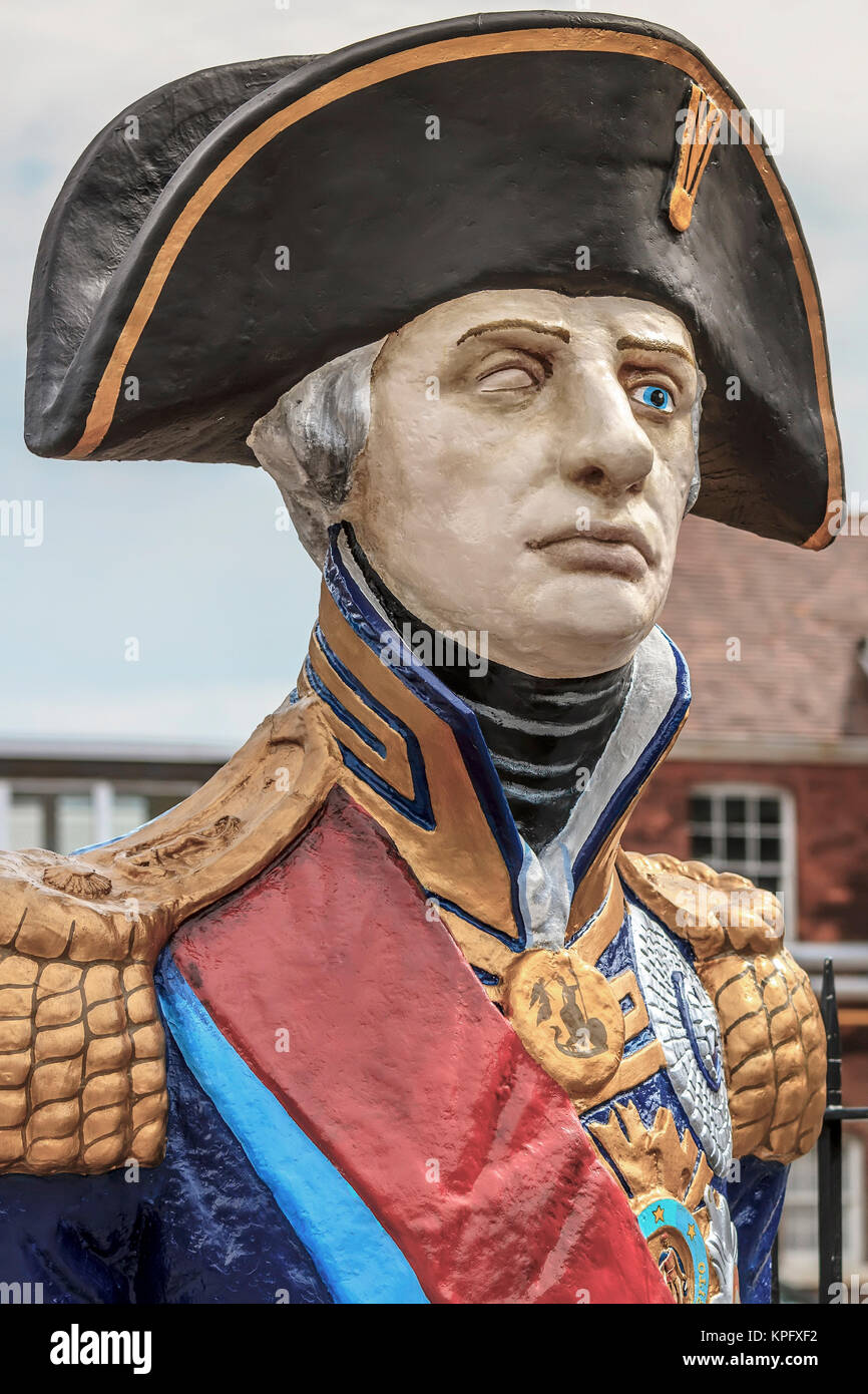 UK Hampshire HMS Trafalgar Galionsfigur Stockfoto