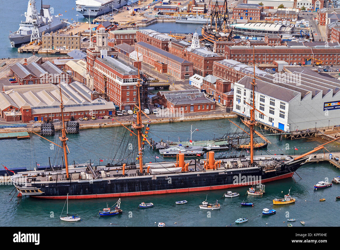 Teil des Naval Dockyard Portsmouth Hampshire UK Stockfoto
