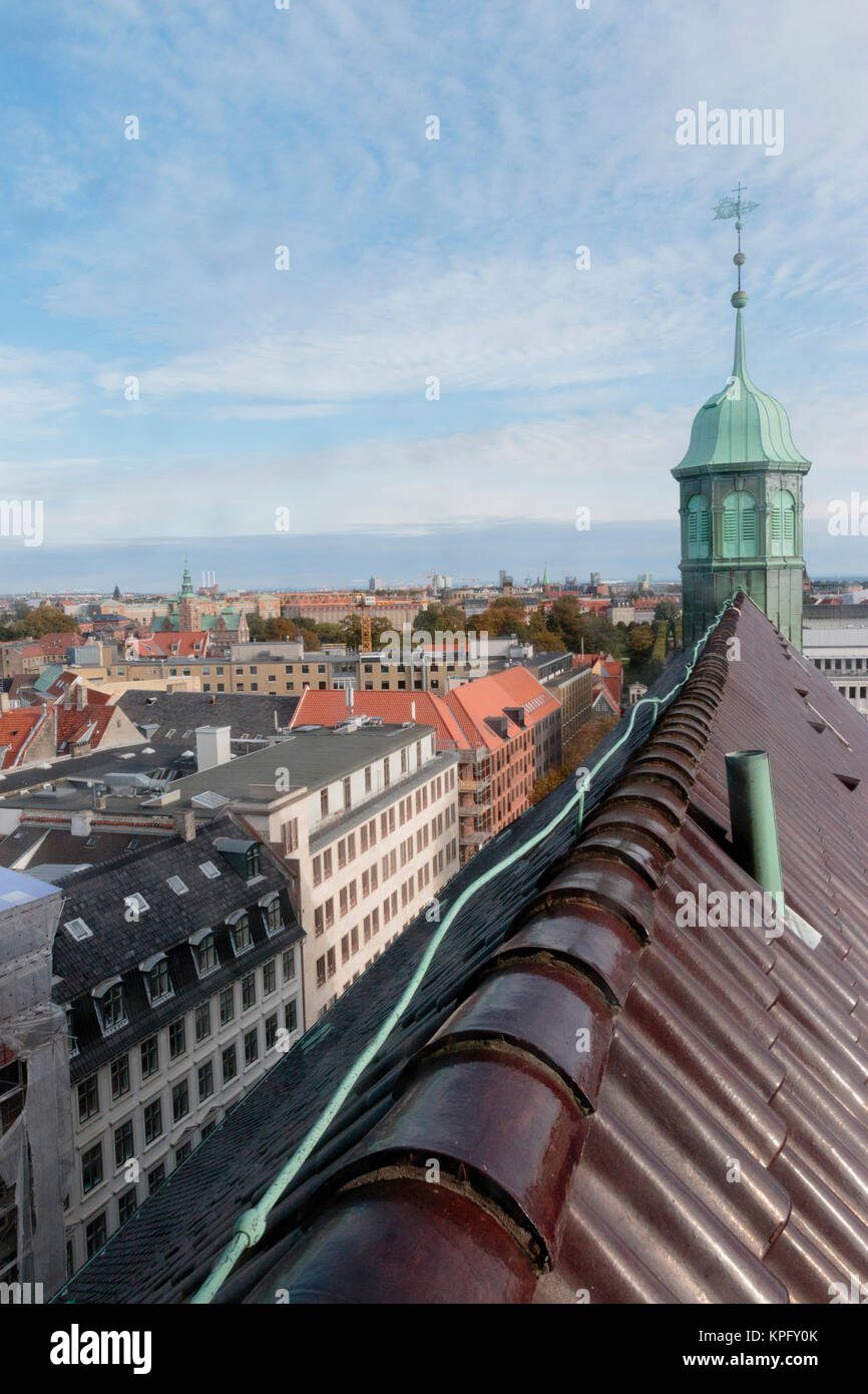 Trinitatis Kirche. Kopenhagen Stadt. Trinitatis Kirche Blick von Rundetaarn. Das Stadtzentrum von Kopenhagen. Dänemark. Stockfoto