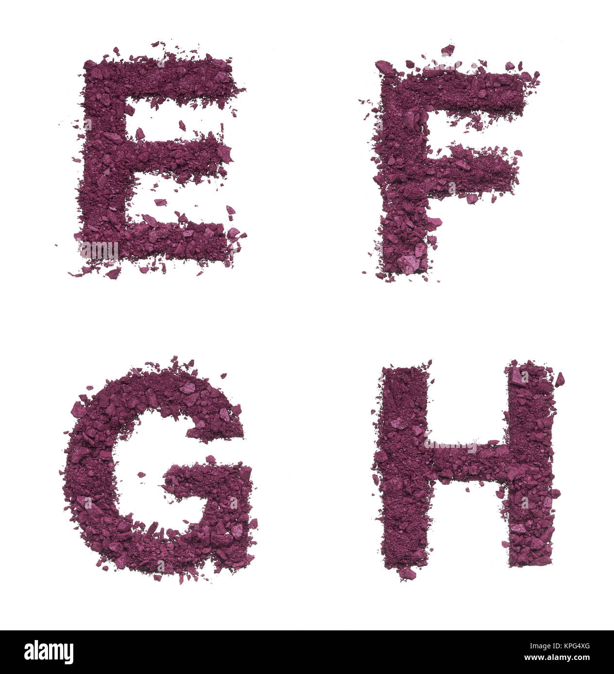 Schablone Alphabet von kosmetischen Produkten Stockfoto