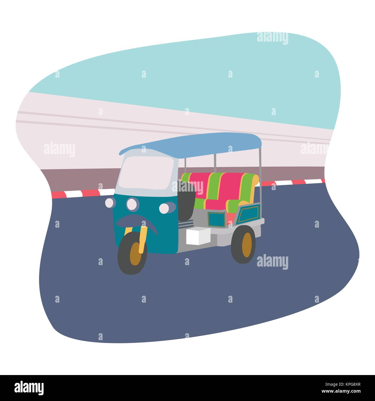 Traditionelle thailändische Tuk Tuk Stock Vektor