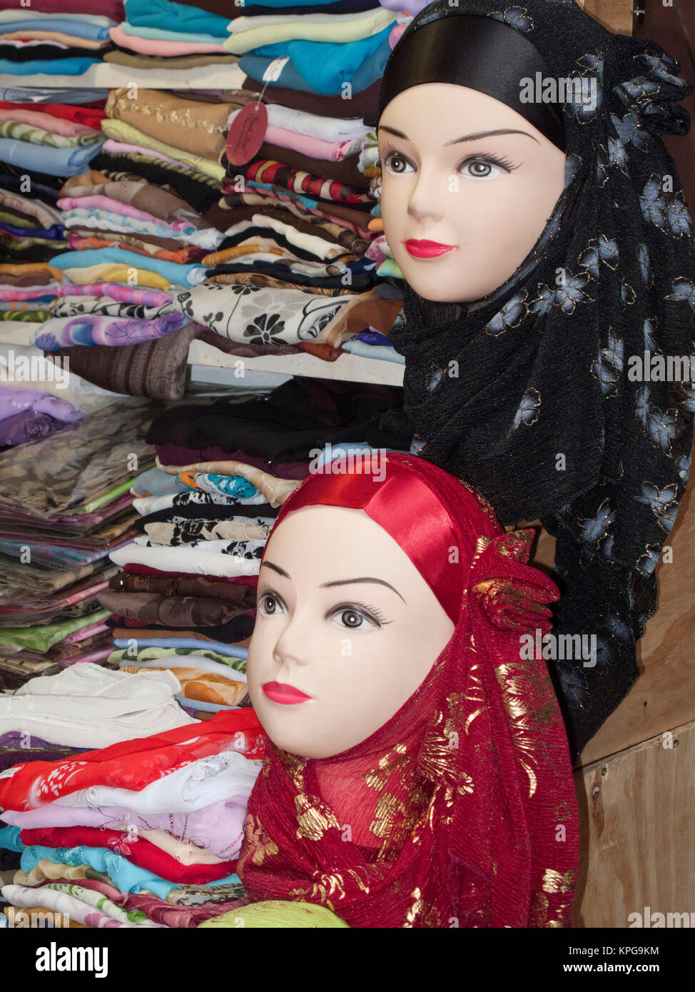 Hijab shop, Casablanca, Marokko Stockfoto