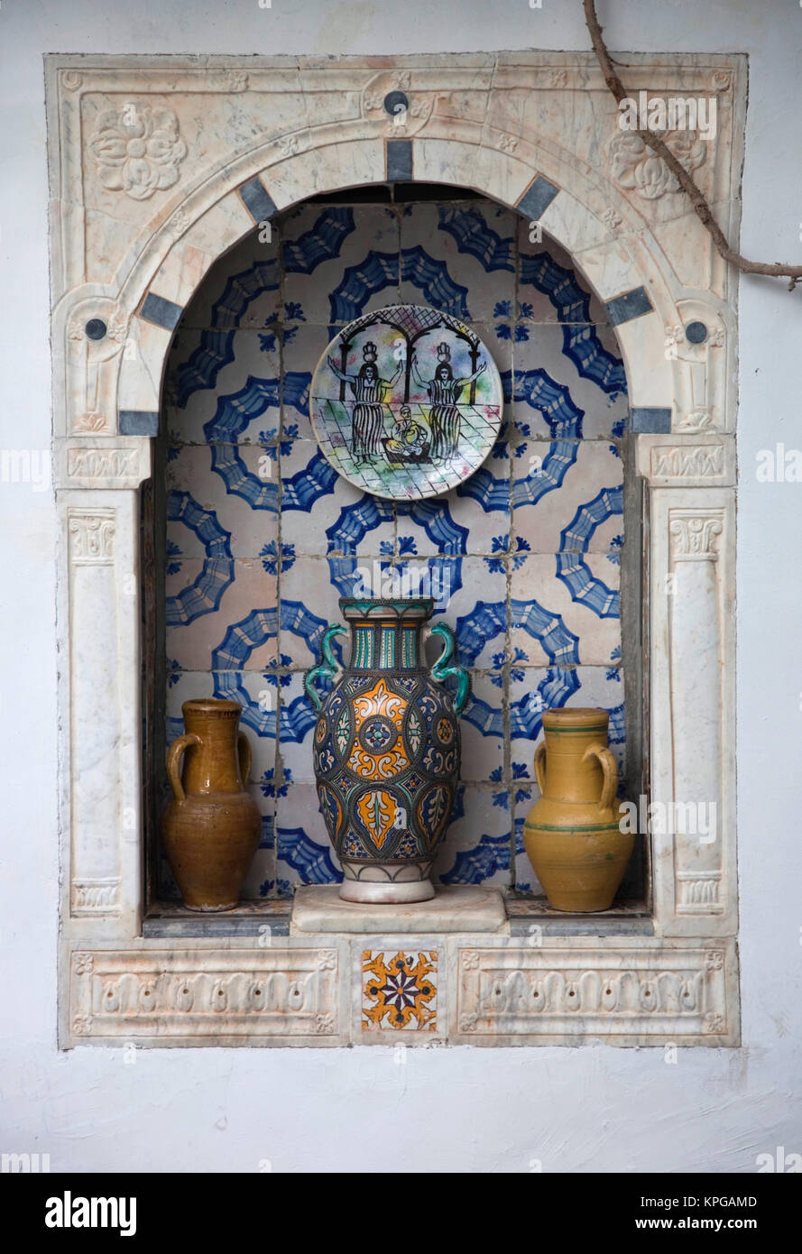 Tunesien, Sidi Bou Said, Dar el-Annabi, Haus 18. Jahrhundert, detail Stockfoto