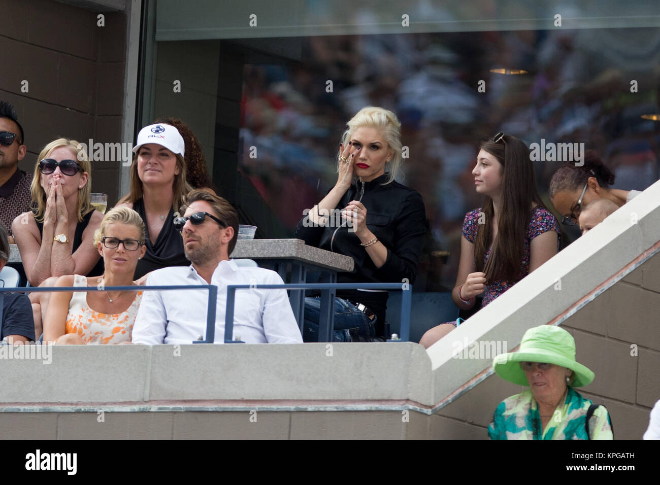 FLUSHING NY-SEPTEMBER 06: Gwen Stefani, Chris Evert, Tag 13 der 2014 US Open am USTA Billie Jean King National Tennis Center am 6. September 2014 in der Nähe der Queens Borough von New York City People: Gwen Stefani, Chris Evert Stockfoto