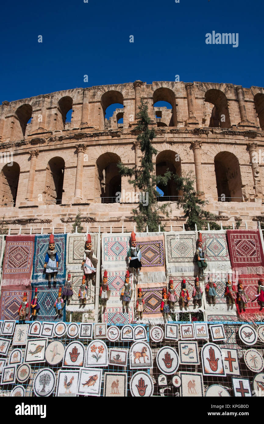 Tunesien, Tunesien Central Coast, El Jem, Kolosseum, b. 238 n. Chr. Stockfoto