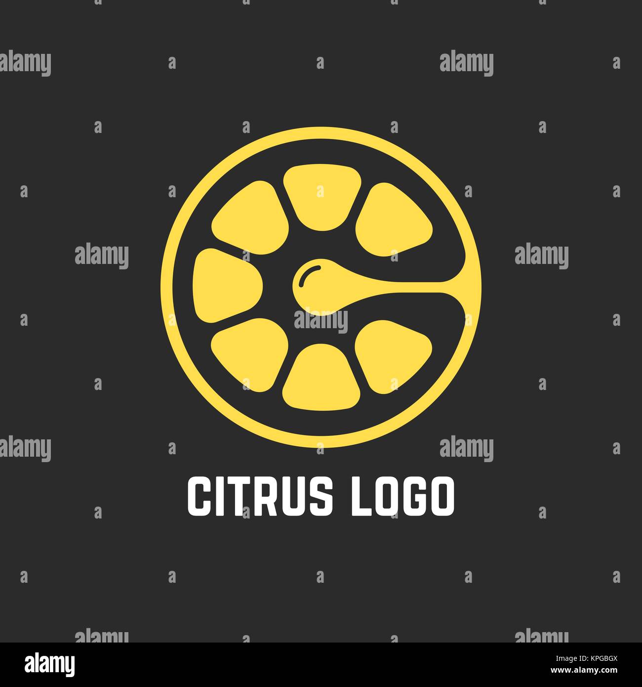 Citrus Logo wie Stück Zitrone Stock Vektor