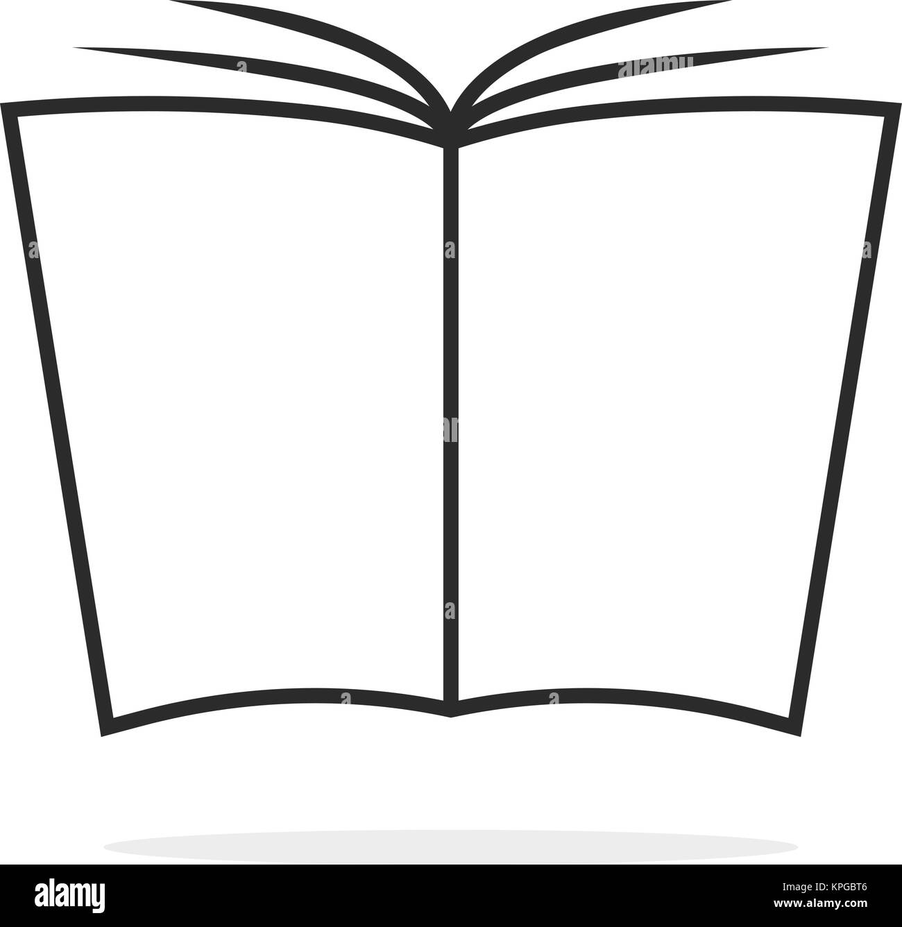 Schwarze dünne Linie Buch logo Stock Vektor