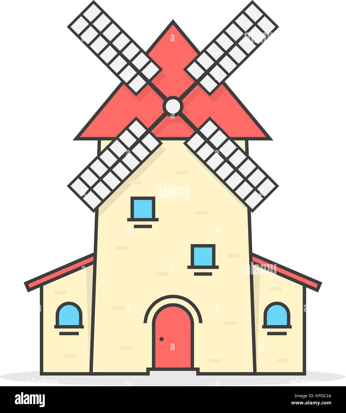 Farbige lineare Mühle Symbol Stock Vektor