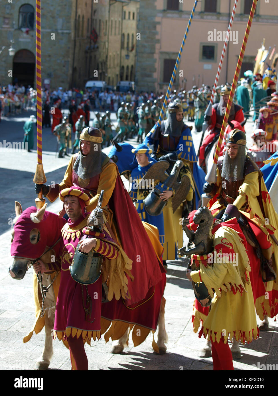 Arezzo - jährliche Medieval Festival nannte die Sarazenen Turnier in Arezzo. Italien Stockfoto