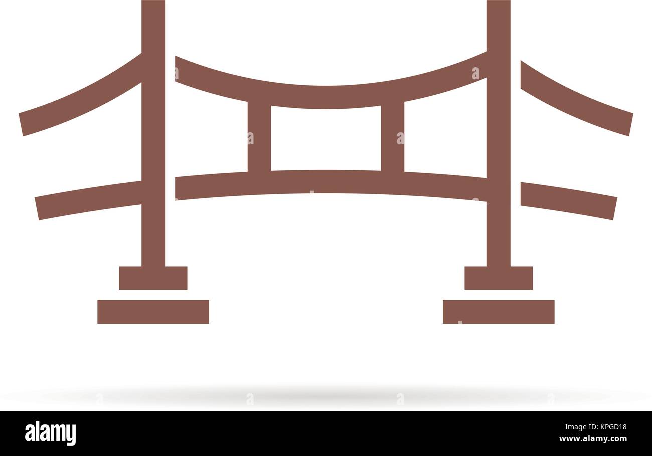 Braun einfache Brücke logo Stock Vektor
