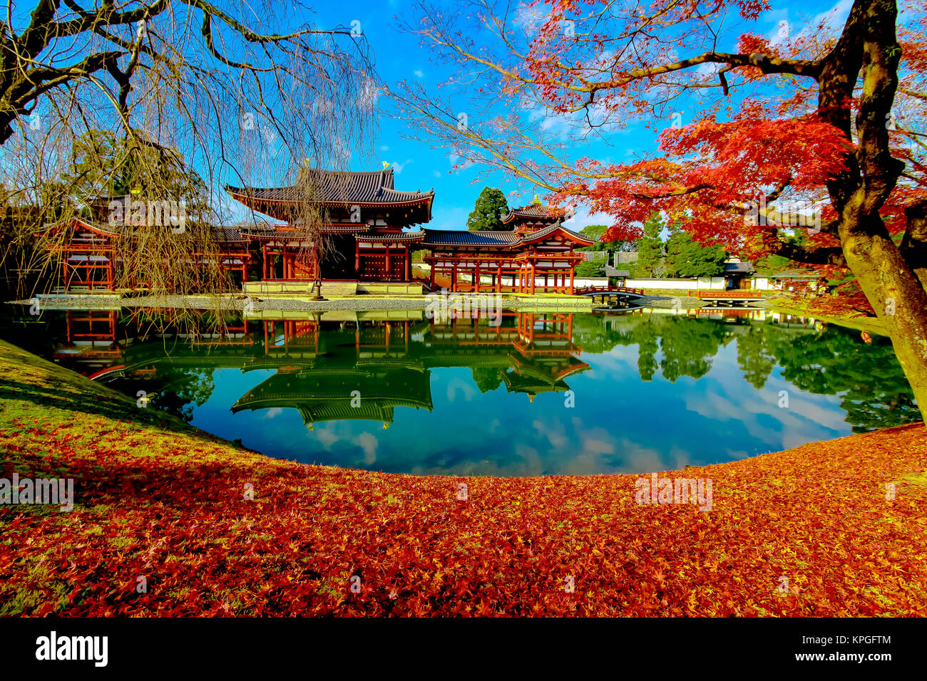 Byodo-in Tempel. Kyoto, buddhistische Tempel, ein UNESCO-Weltkulturerbe. Stockfoto