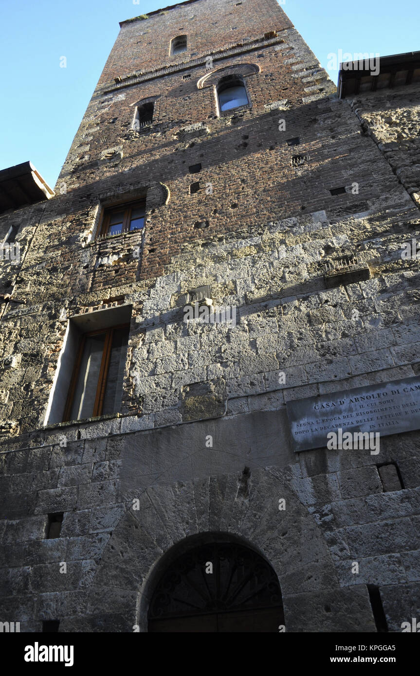 Denkmal, Risorgimento in Italien - Colle di Val d' Elsa Stockfoto