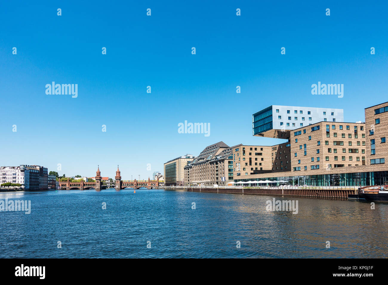 Blick über die Spree nach Berlin Stockfoto