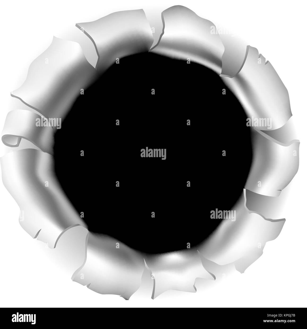 Bullet Hole oder Rip durch Hintergrund Stock Vektor