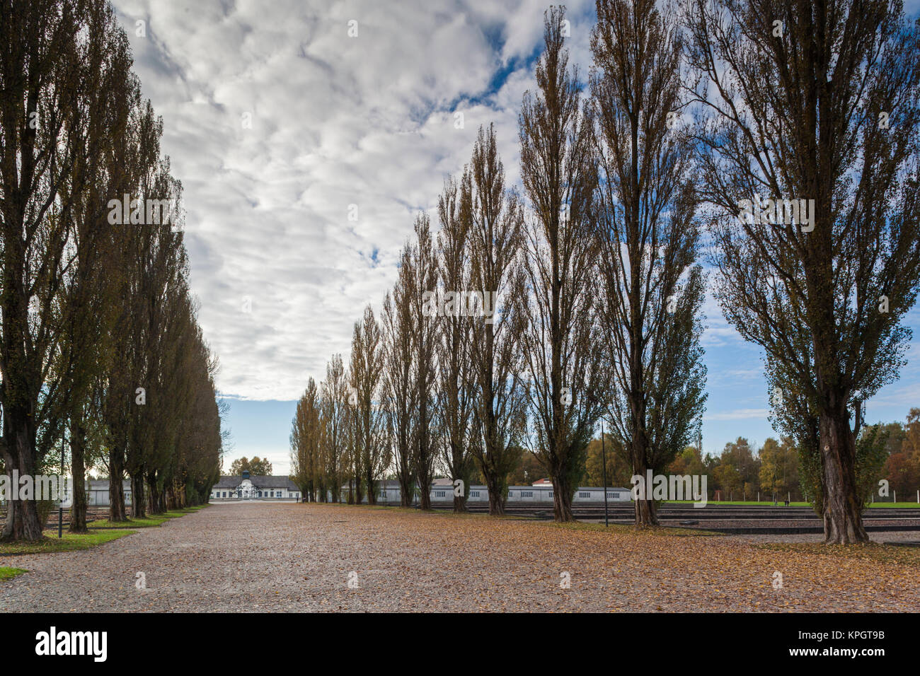 Deutschland, Bayern, München-Dachau, WW2-Ära Nazi Konzentrationslager, Garten, einst von Kasernengebäude besetzt Stockfoto