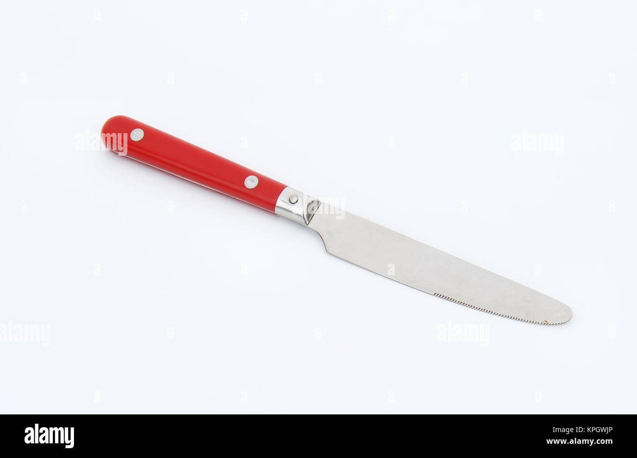 Rot - Tabelle Messer Griff Stockfoto