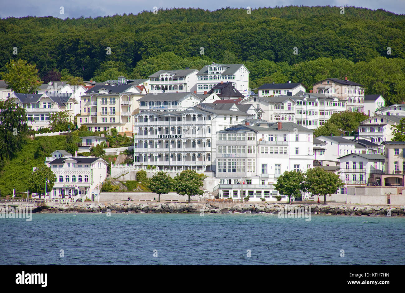 Häuser in Sassnitz, Wellness Stil, Insel Rügen, Mecklenburg-Vorpommern, Ostsee, Deutschland, Europa Stockfoto