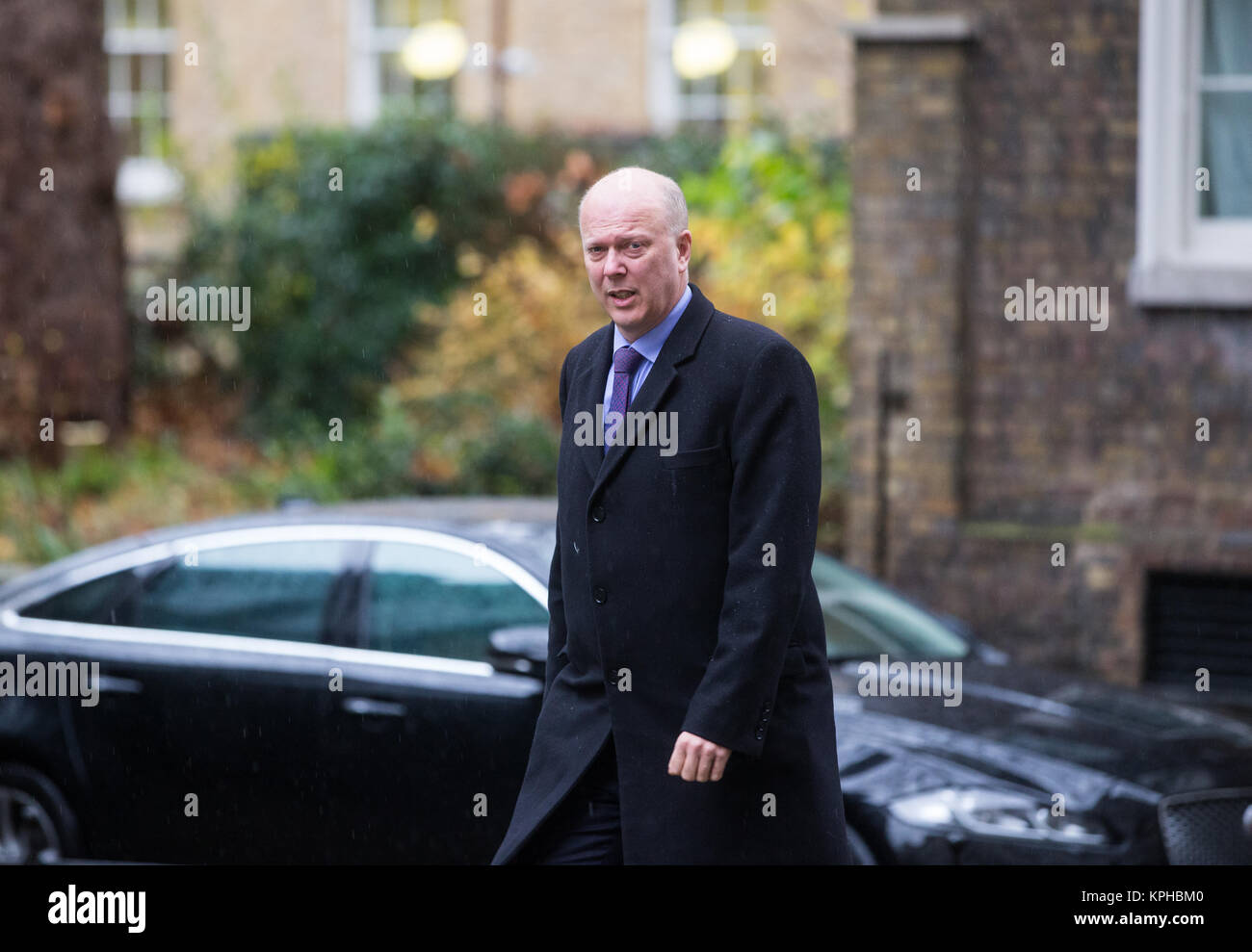Verkehrsminister, Chris Grayling, kommt an der Downing Street für eine Kabinettssitzung Stockfoto