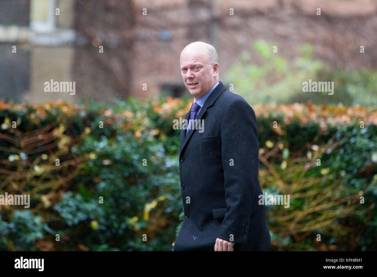 Verkehrsminister, Chris Grayling, kommt an der Downing Street für eine Kabinettssitzung Stockfoto
