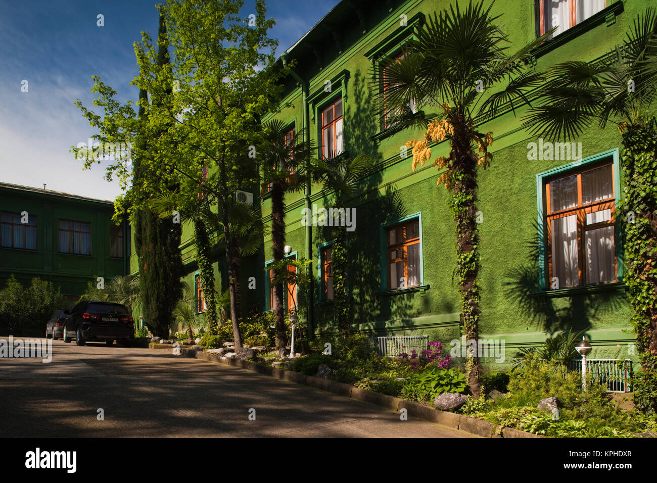 Russland, Schwarzmeer-Küste, Sotschi, Stalins Datscha, Sommerhaus des sowjetischen Diktators Joseph Stalin, die großzügig von der Zelenaya Roscha Sanatorium, außen Stockfoto