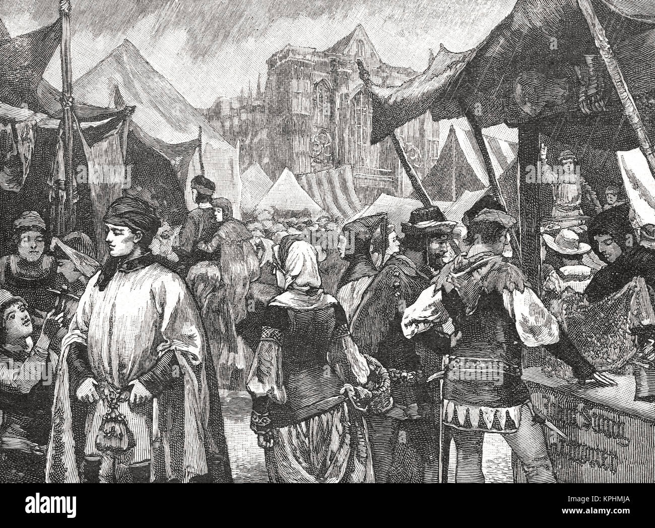 Messe in Westminster im 14. Jahrhundert Stockfotografie Alamy