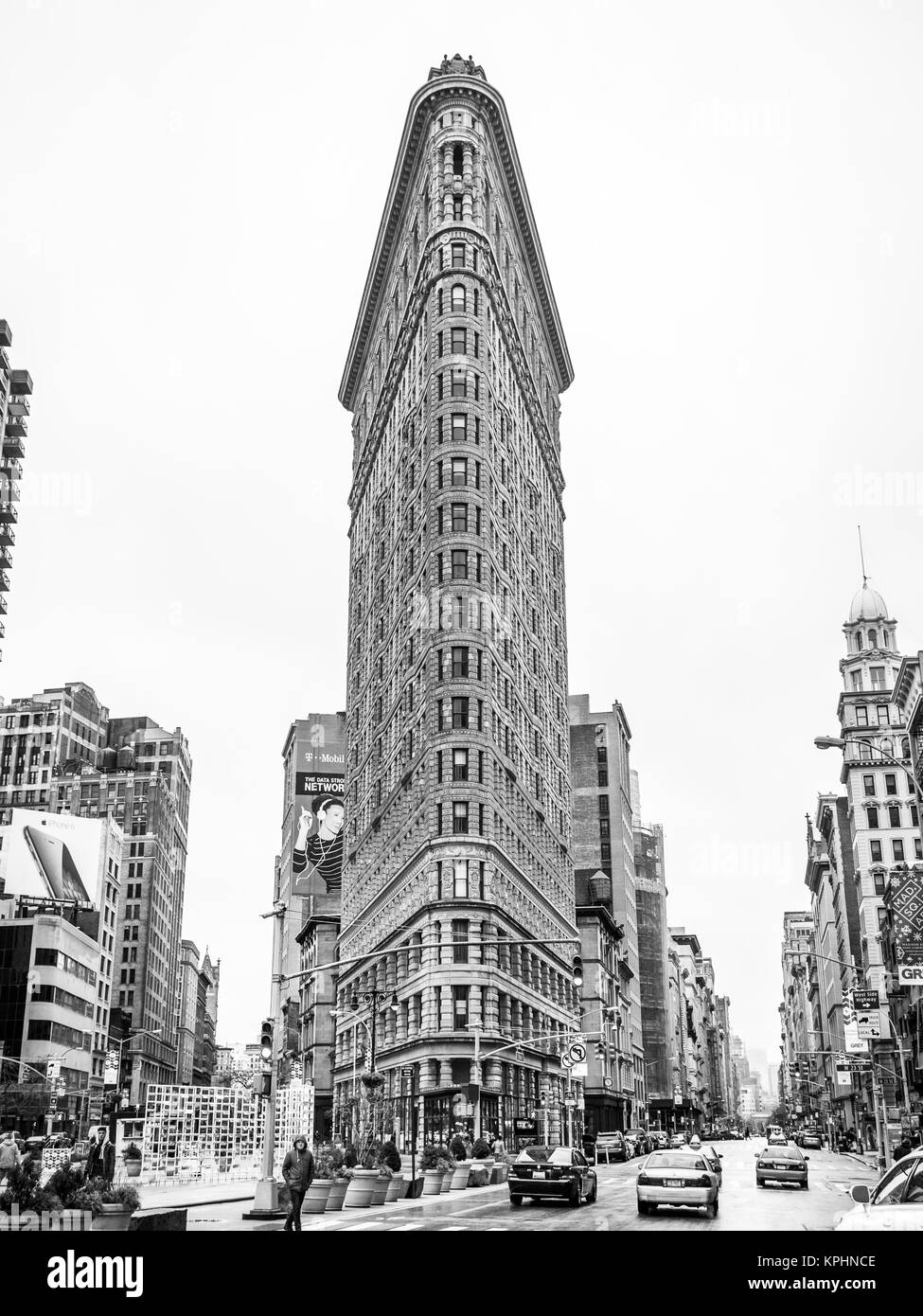 New York, New York, USA - Januar 4, 2015: historischen Flatiron Building in New York City. Dieses ikonische dreieckige Gebäude in Manhattan Fifth Ave. war Kom Stockfoto