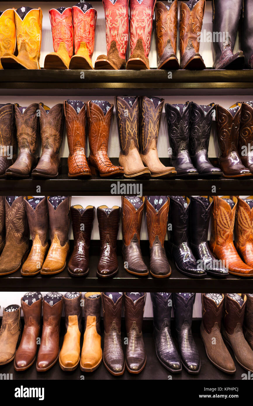 Cowboy-Stiefel, Kemo Sabe Shop, Aspen, Colorado, USA Stockfoto