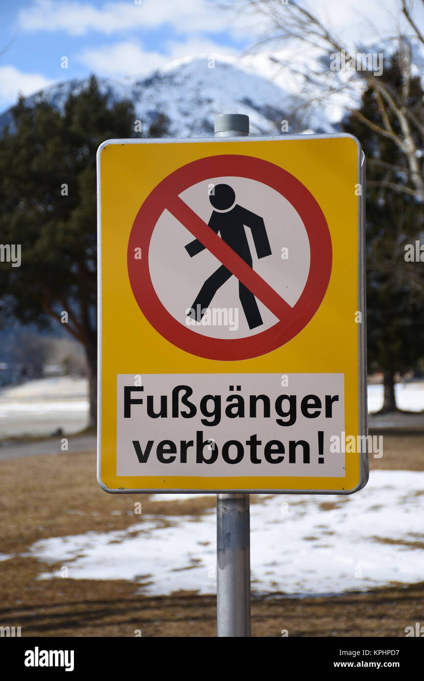 Fußgängerverbotsschild Stockfoto