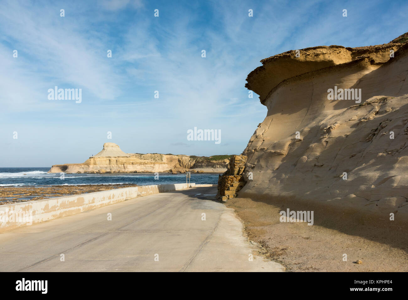 Ein sand Bildung durch Winderosion bei Qbarjjar Bay Gozo Malta Stockfoto