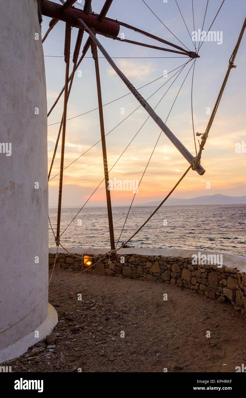 Windmühle, Chora Mykonos, Griechenland Stockfoto