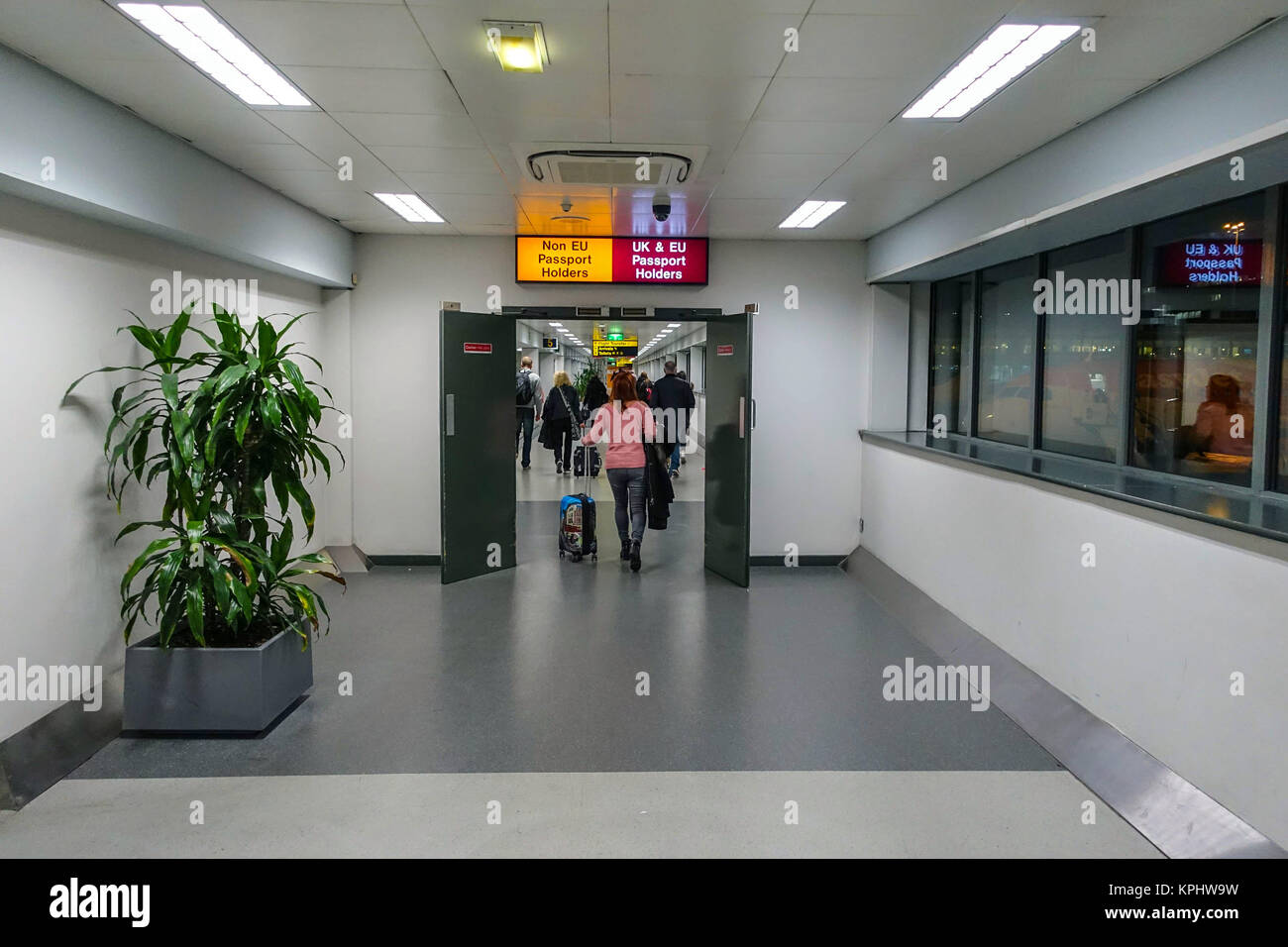 Eingang zum UK für Großbritannien und Nicht-EU-Pass Stockfoto