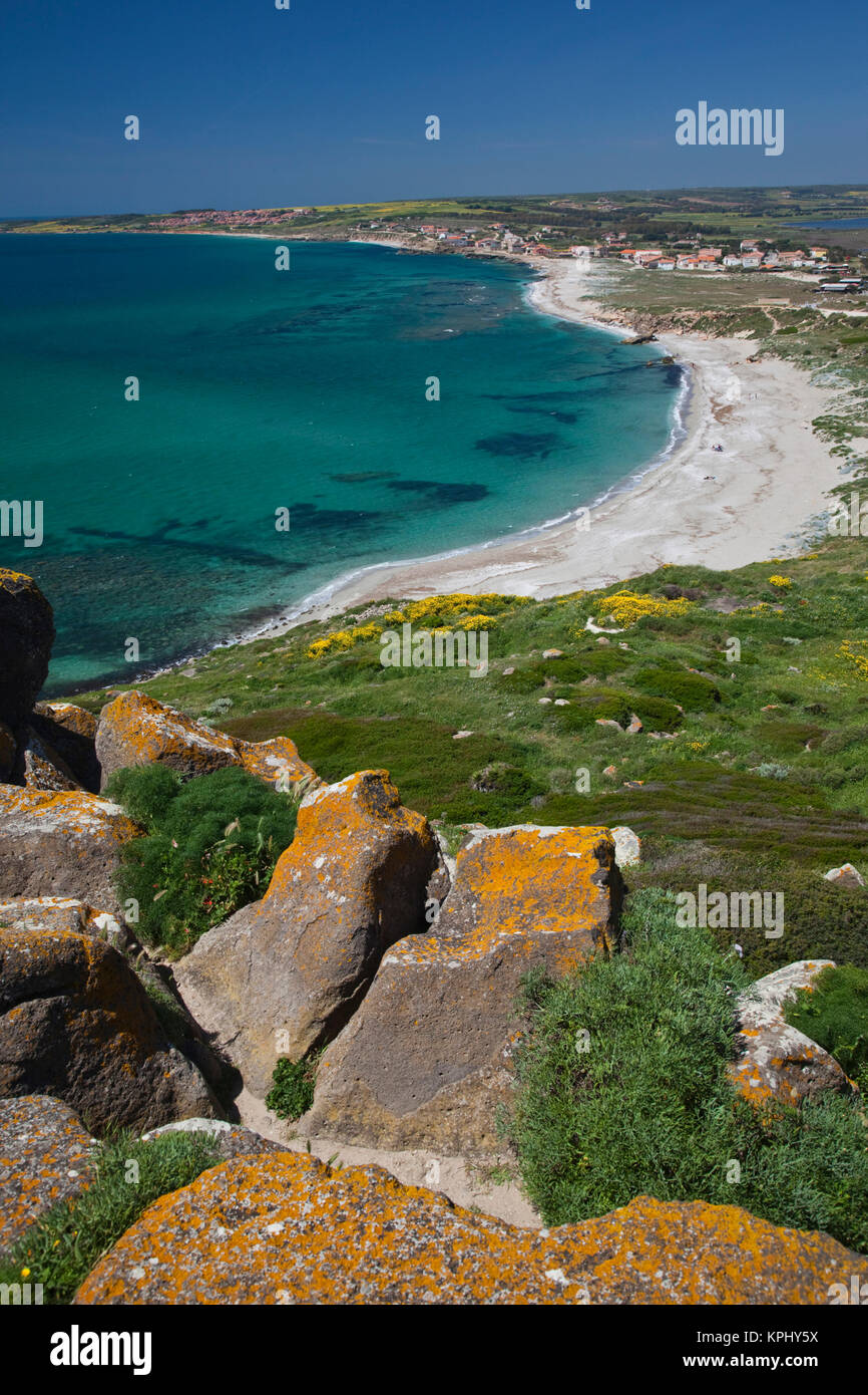 Italien, Sardinien, Tharros. Blick von der spanischen Turm. Stockfoto